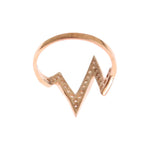 Nialaya Pink Gold 925 Silver Womens Clear Ring Ring