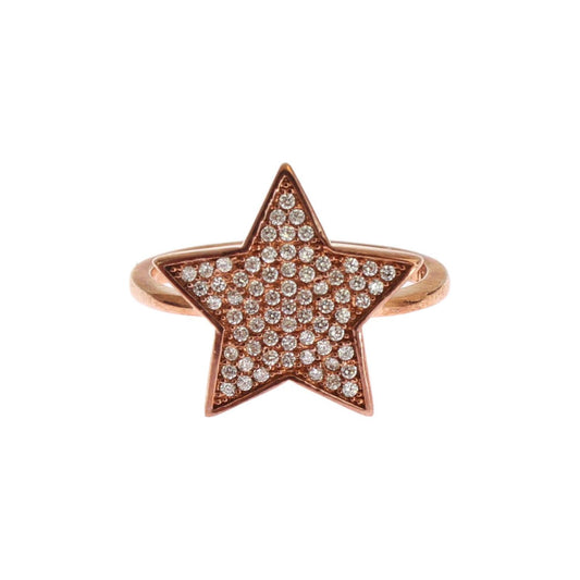 Nialaya Dazzling Pink Gold Plated Sterling Silver CZ Ring Ring Nialaya Rosy Brown