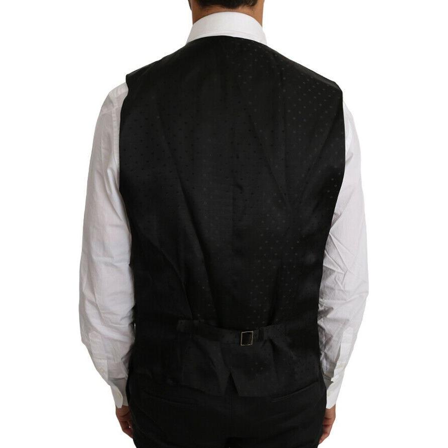 Dolce & Gabbana Black Solid Wool Silk Vest TSH2789-44