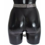 Dolce & Gabbana Black Silk Clear Crystal Bow Waist Belt WOMAN BELTS