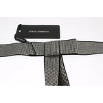 Dolce & Gabbana Black Silk Clear Crystal Bow Waist Belt WOMAN BELTS