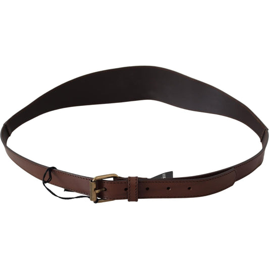 PLEIN SUD Chic Dark Brown Leather Fashion Belt Belt PLEIN SUD Dark Slate Gray