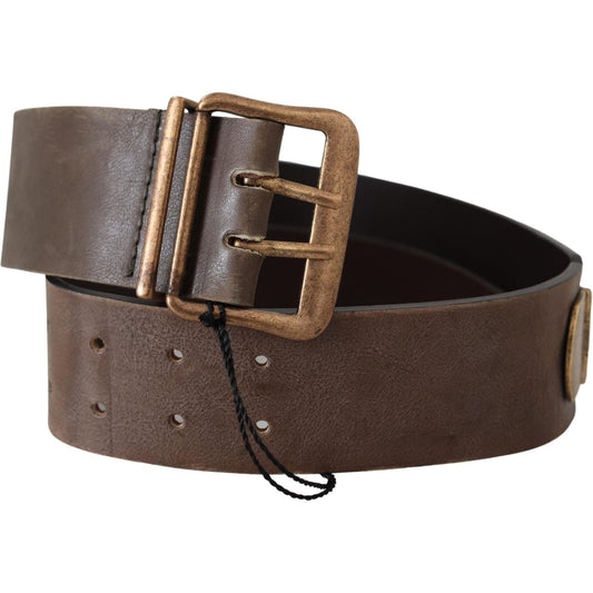 Ermanno Scervino Elegant Leather Fashion Belt in Rich Brown Belt Ermanno Scervino Dark Slate Gray