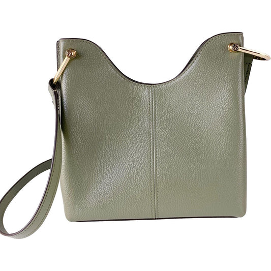 Michael Kors Joan Large Perforated Suede Leather Slouchy Messenger Handbag (Army Green) Messenger Bag Michael Kors Slate Gray