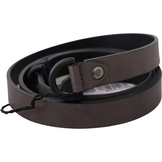 Costume National Elegant Dark Brown Leather Belt Belt Costume National Dark Slate Gray