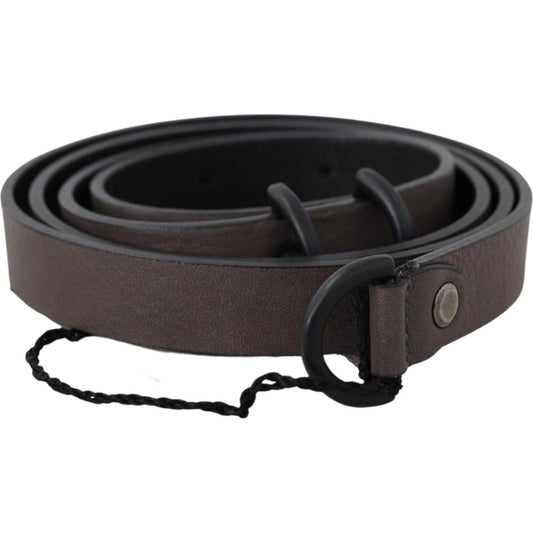 Costume National Elegant Dark Brown Leather Belt Belt Costume National Dark Slate Gray