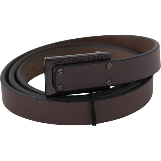 Costume National Elegant Dark Brown Leather Belt Belt Costume National Dark Slate Gray