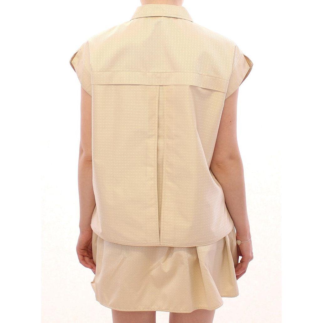 Andrea Incontri Beige Sleeveless Blouse Top