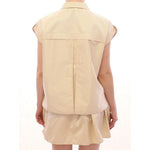 Andrea Incontri Elegant Beige Blouse Tank Top Andrea Incontri Wheat