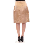 Andrea Incontri Elegant Silk Pleated Knee-Length Skirt Andrea Incontri Rosy Brown
