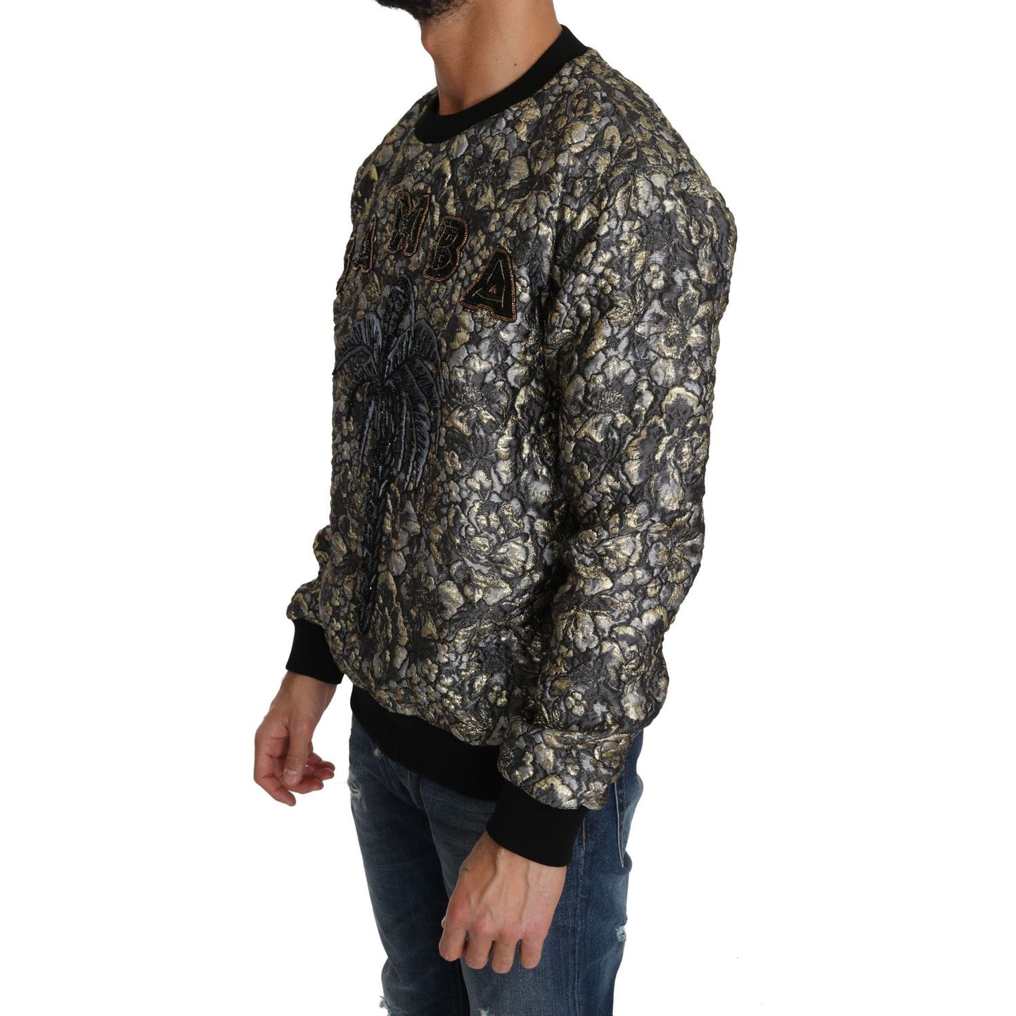 Dolce & Gabbana Multicolor SAMBA Jacquard Palmtree Pullover Sweater