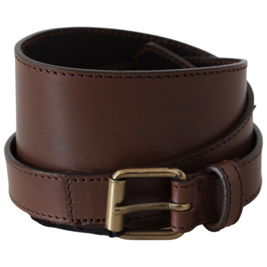 PLEIN SUD Elegant Rustic Gold-Tone Leather Belt PLEIN SUD Dark Slate Gray