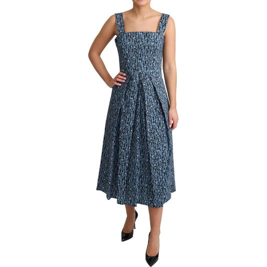 Dolce & Gabbana Elegant Sleeveless A-line Blue Heart Dress Dolce & Gabbana Dark Slate Gray