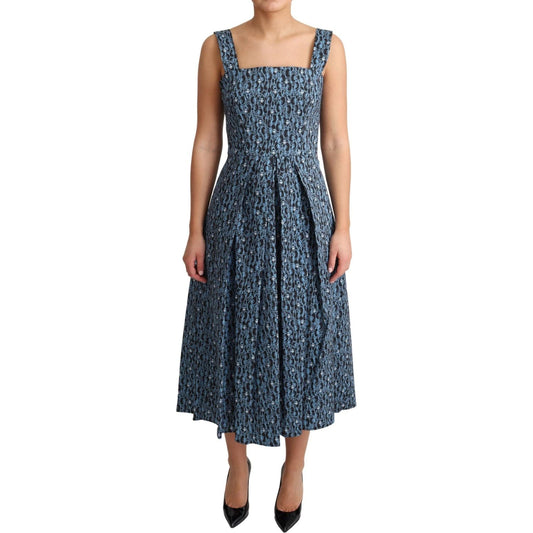 Dolce & Gabbana Elegant Sleeveless A-line Blue Heart Dress Dolce & Gabbana Dark Slate Gray