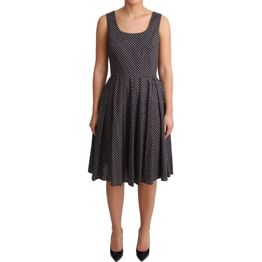 Dolce & Gabbana Elegant Floral A-Line Sleeveless Dress Dresses Dolce & Gabbana Tan