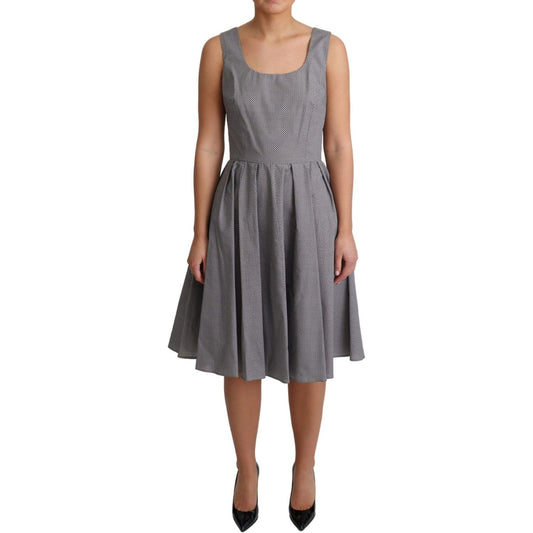Dolce & Gabbana Sleeveless Geometric A-Line Dress Dolce & Gabbana Dim Gray