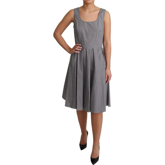 Dolce & Gabbana Sleeveless Geometric A-Line Dress Dolce & Gabbana Dim Gray