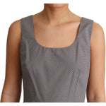 Dolce & Gabbana Sleeveless Geometric A-Line Dress Dolce & Gabbana Dim Gray