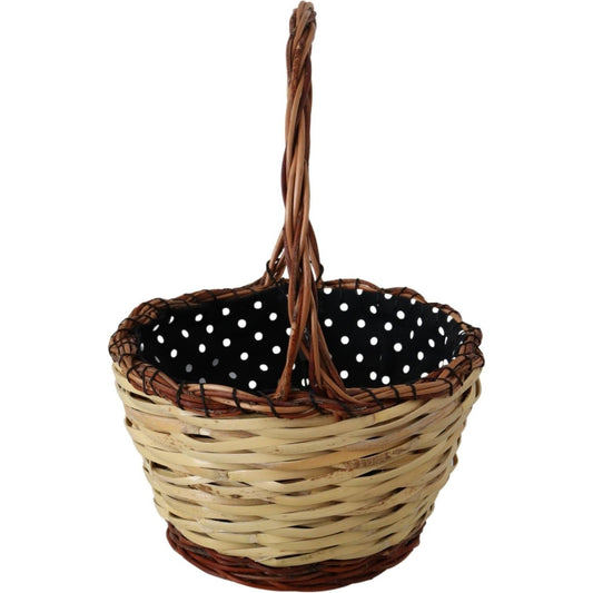 Dolce & Gabbana Chic Beige Wicker Basket Tote Bag Dolce & Gabbana Dark Slate Gray
