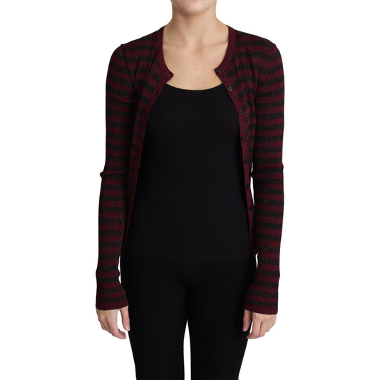 Dolce & Gabbana Elegant Striped Viscose Cardigan Dolce & Gabbana Black