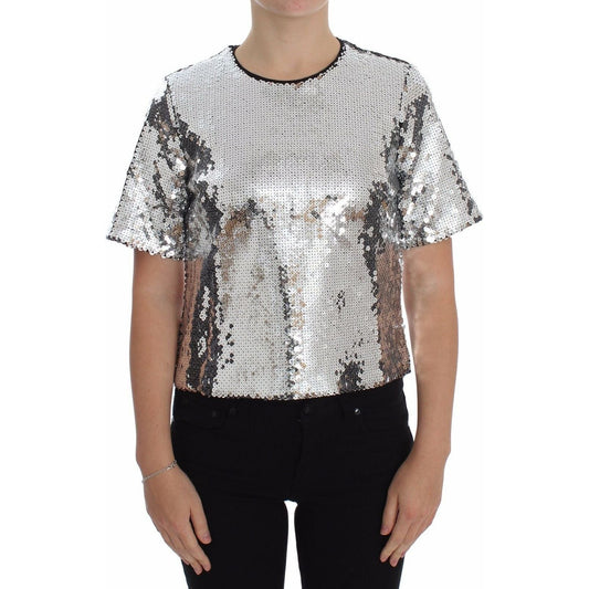 Dolce & Gabbana Sequined Elegance Blouse Dolce & Gabbana Dark Gray