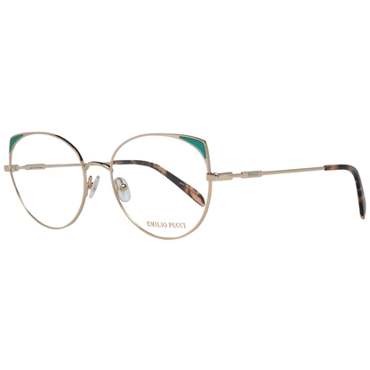 Emilio Pucci Gold Metal Glasses (Frames) featuring full-rim design and metal construction in gold for women.