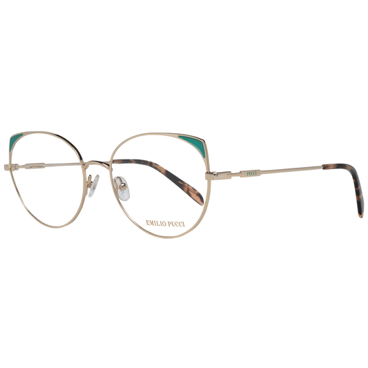 Emilio Pucci Gold Metal Glasses (Frames) featuring full-rim design and metal construction in gold for women.