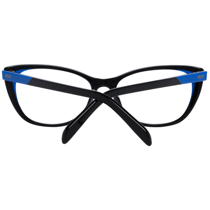 Emilio Pucci Black Plastic Glasses (Frames) for women, full-rim style, black color, size 55-16-140, includes branded case.