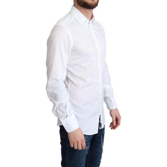 Dolce & Gabbana Elegant White Cotton Dress Shirt Slim Fit Dolce & Gabbana Lavender