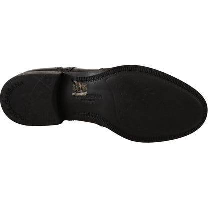 Dolce & Gabbana Black Leather Oxford Wingtip Formal Shoes