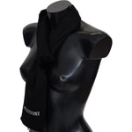 Missoni Black 100% Wool Unisex Neck Wrap Fringes Logo Scarf