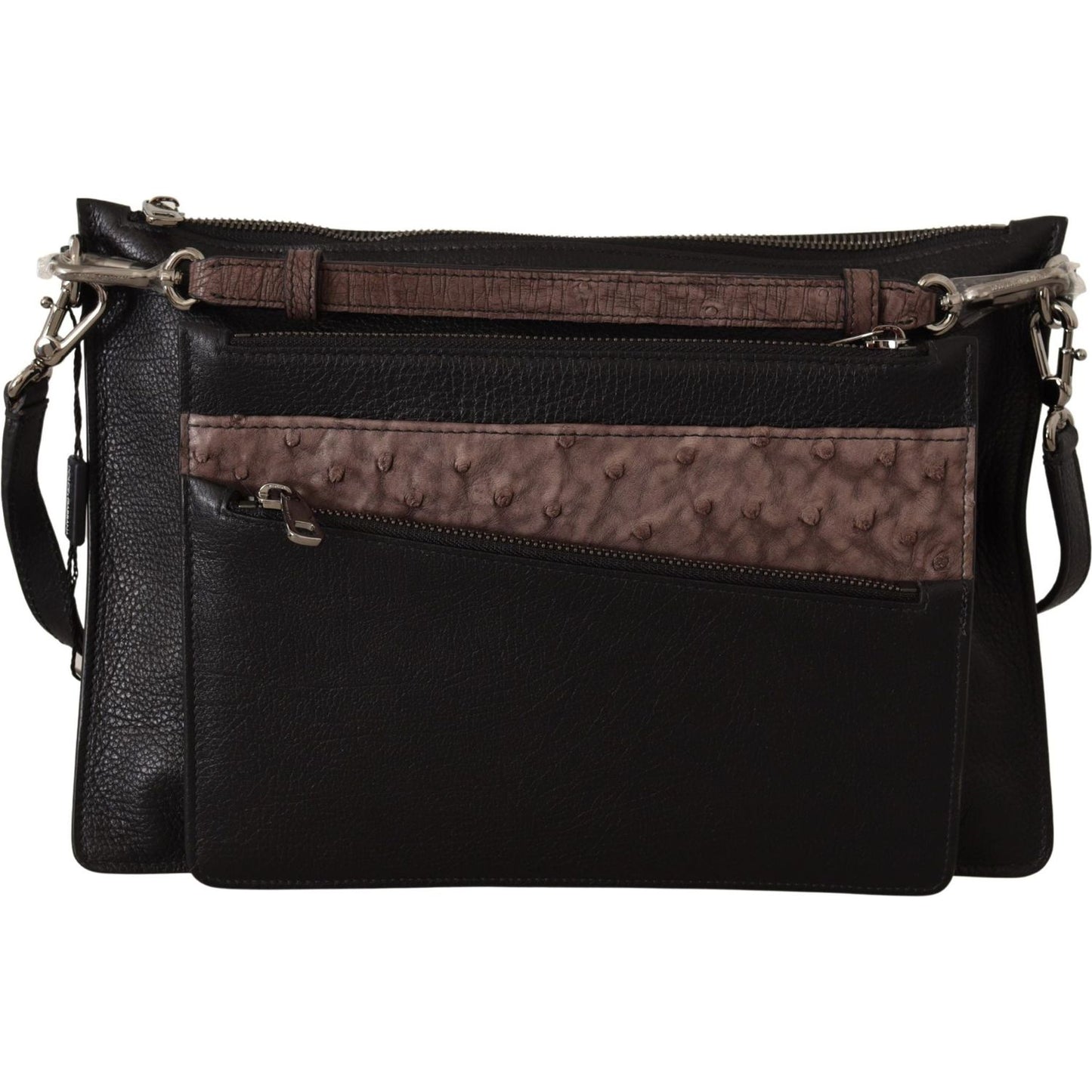 Dolce & Gabbana Black Exotic Leather Shoulder Sling Alta Sartoria Bag