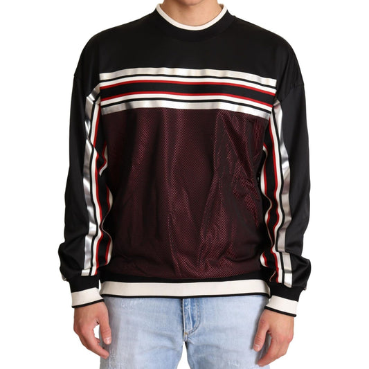 Dolce & Gabbana Elegant Crewneck Pullover Sweater in Black Dolce & Gabbana Gray