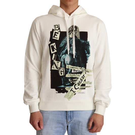 Dolce & Gabbana Regal King Motif Hooded Pullover Sweater Dolce & Gabbana Light Gray
