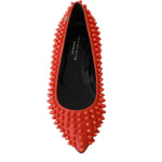 Philipp Plein Orange Leather Ballerina WHAT I DO Flats Shoes WOMAN FLAT SHOES