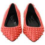 Philipp Plein Orange Leather Ballerina WHAT I DO Flats Shoes WOMAN FLAT SHOES