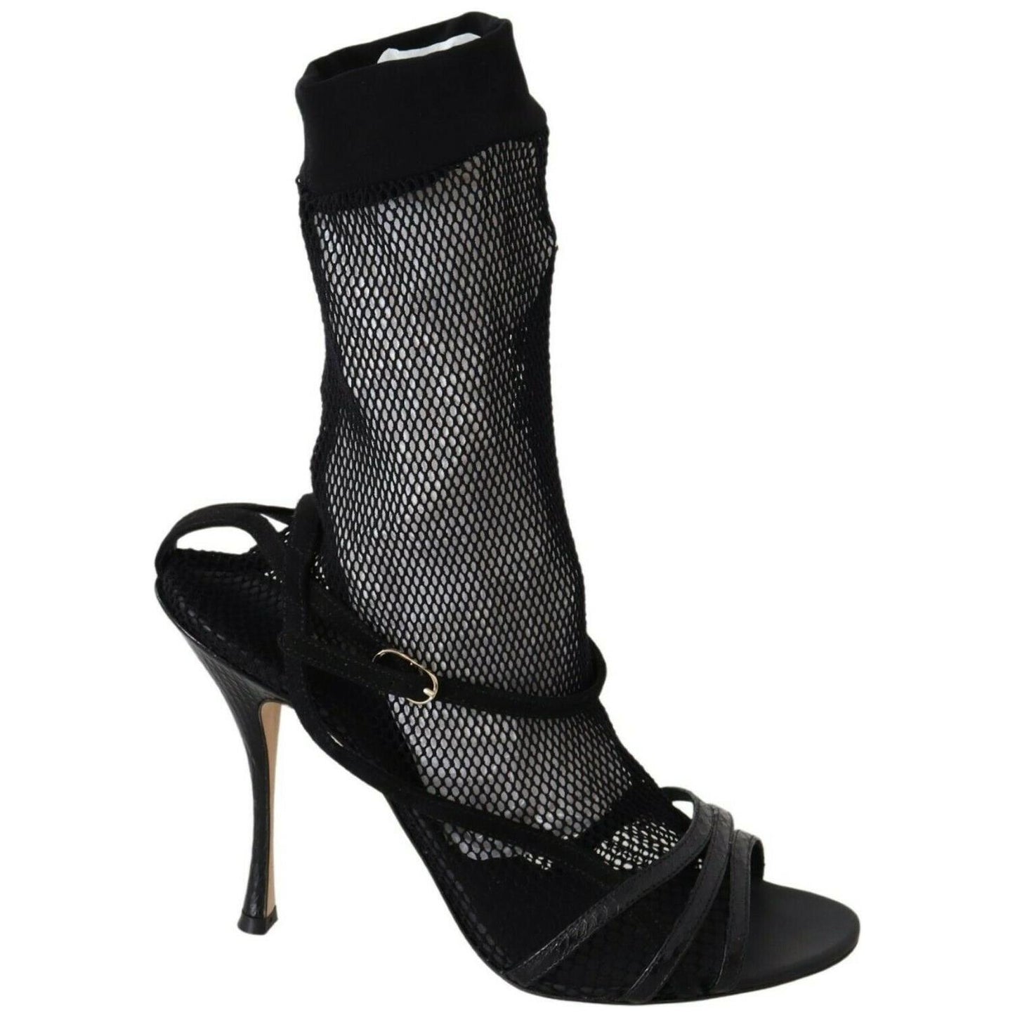 Dolce & Gabbana Black Suede Short Boots Sandals Shoes WOMAN SANDALS
