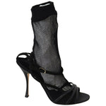 Dolce & Gabbana Black Suede Short Boots Sandals Shoes WOMAN SANDALS