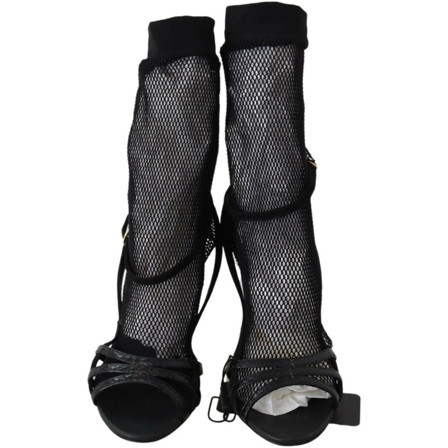 Dolce & Gabbana Black Suede Short Boots Sandals Shoes WOMAN SANDALS