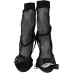 Dolce & Gabbana Black Suede Short Boots Sandals Shoes WOMAN SANDALS