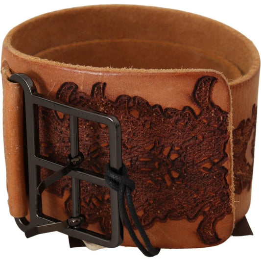 Scervino Street Classy Double Buckle Genuine Leather Belt WOMAN BELTS Scervino Street Saddle Brown