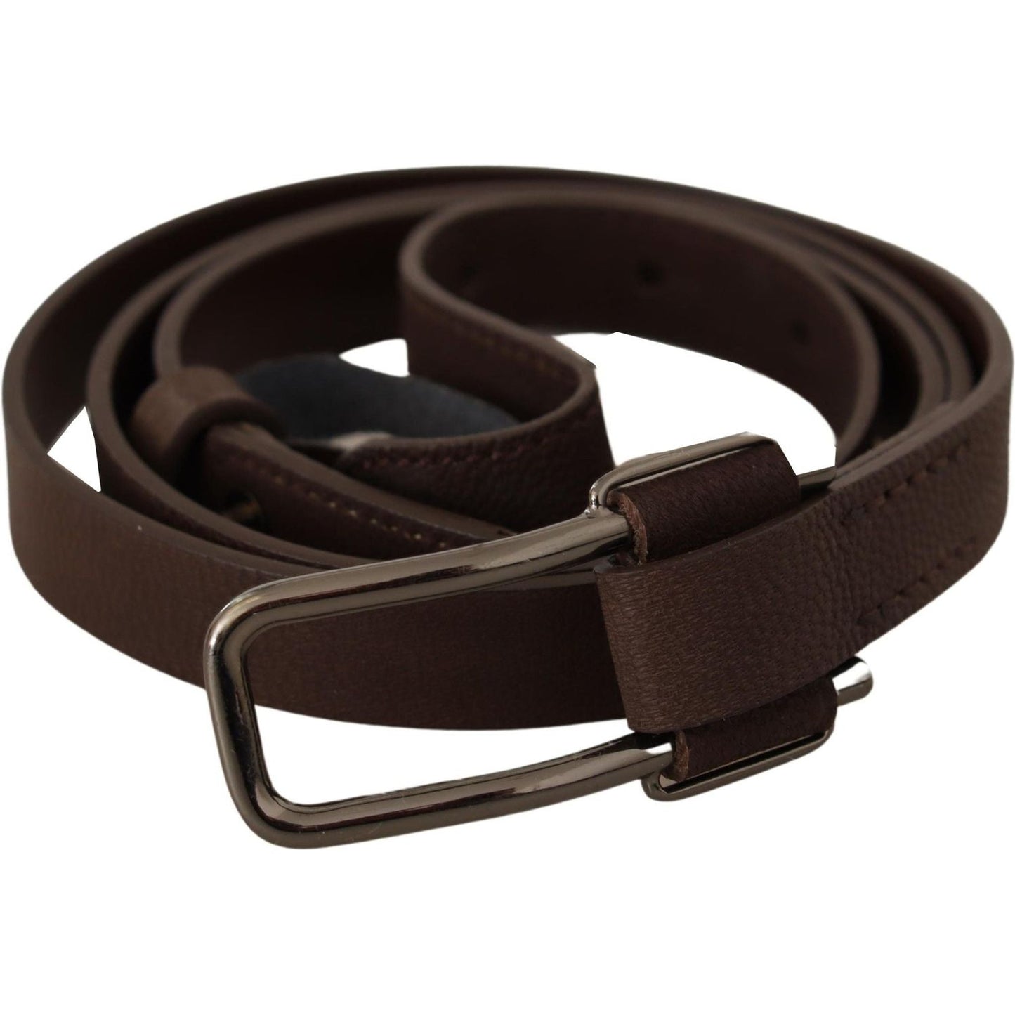 Costume National Brown WX Silver Metal Buckle Belt WOMAN BELTS