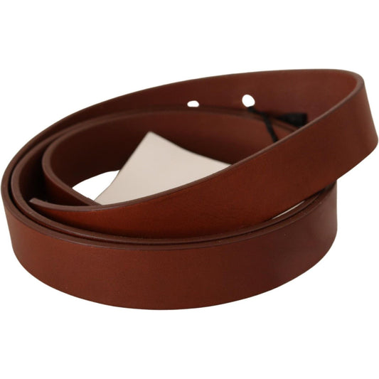 Costume National Elegant Brown Leather Fashion Belt WOMAN BELTS Costume National Saddle Brown