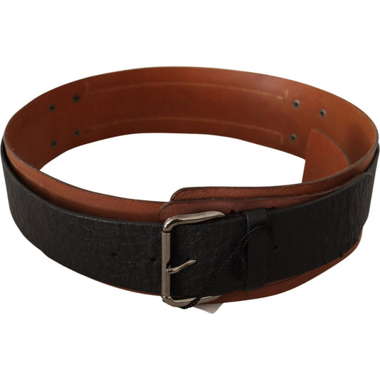 Costume National Elegant Dual-Tone Leather Fashion Belt WOMAN BELTS Costume National Dark Slate Gray