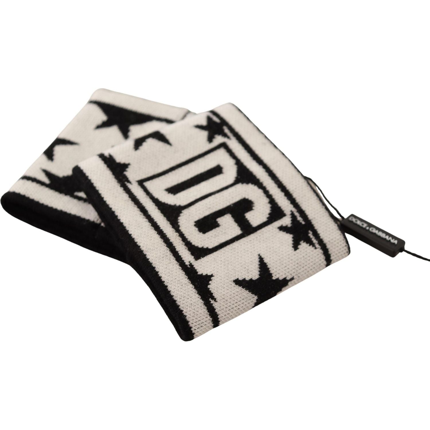 Dolce & Gabbana White Black Wool Logo #DGMILLENNIALS Wristband