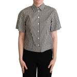 Dolce & Gabbana White Black Fantasy Pattern Shirt