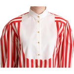 Dolce & Gabbana Red White Striped Long Sleeves Formal Shirt