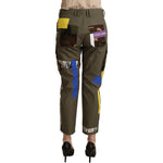 Dolce & Gabbana Chic Multicolor Patched Cargo Pants Jeans & Pants Dolce & Gabbana Dark Slate Gray