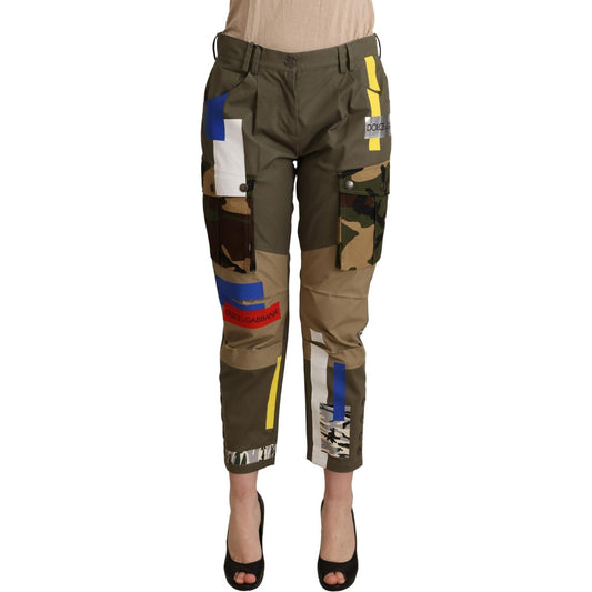 Dolce & Gabbana Chic Multicolor Patched Cargo Pants Jeans & Pants Dolce & Gabbana Dark Slate Gray