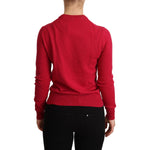 Dolce & Gabbana Pink Embroidered Cashmere Wool Pullover Sweater